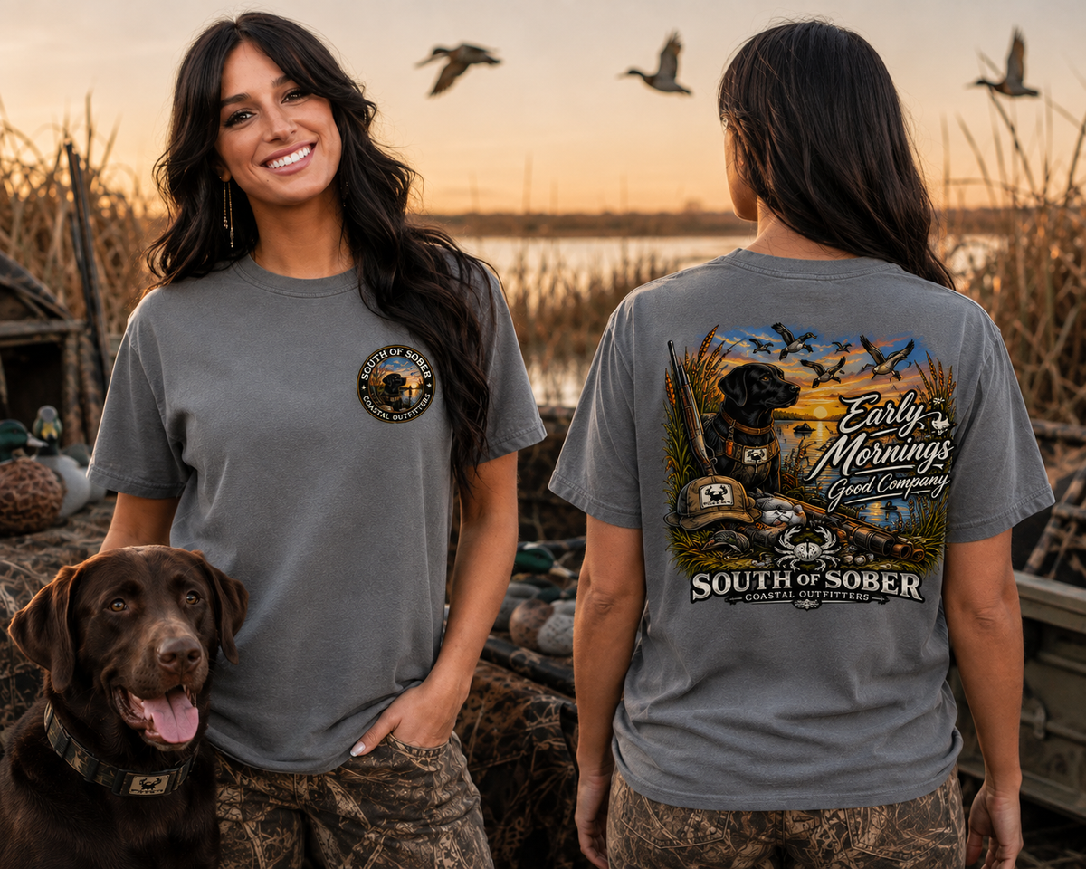 Early Mornings, Good Company – Black Lab Tee